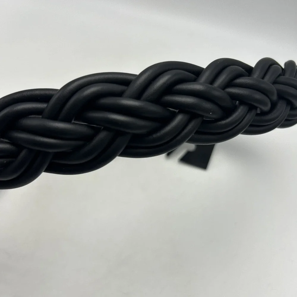 Express Braided Belt Womens S M Black Faux Leather New Capsule Casual Hippie